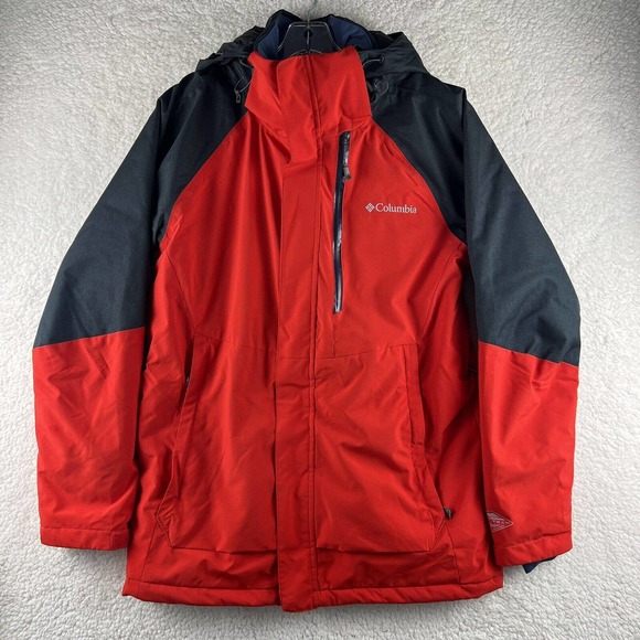 Columbia Other - Columbia Sportswear Red Windbreaker Puffer Ski Jacket Coat Omni-Heat Sz M